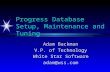 Progress Database Setup, Maintenance and Tuning Adam Backman V.P. of Technology White Star Software adam@wss.com.