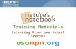 Training Materials Selecting Plant and Animal Species.