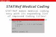 STAT!Ref Medical Coding STAT!Ref makes medical coding easy with its expanding list of improved Coding titles! Medical Coding ICD-9-CM  Volumes 1, 2 &