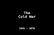 The Cold War 1945 - 1975. The Cold War USSR vs. USA United Nations – Security Council – General Assembly Potsdam – Satellite nations – Germany Divided.