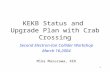 1 KEKB Status and Upgrade Plan with Crab Crossing Second Electron-Ion Collider Workshop March 16,2004 Mika Masuzawa, KEK.