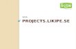 PROJECTS.LIKIPE.SE VIDA. “Projects”  Projects PMS Trello TMS LikTime CMS Wiki News.