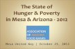 Mesa United Way | October 25, 2012. Established in 1984. Coordinates advocacy/public policy on behalf of Arizona’s food banks. Helps promote hunger awareness.