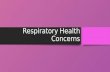 RespiratoryHealth Concerns. Asthma – bronchial airway obstruction. Etio – allergy, infection, anxiety, activity S/S – wheezing, coughing, difficulty breathing.