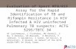 Evaluation of Xpert MTB/RIF Assay for the Rapid Identification of TB and Rifampin Resistance in HIV Infected & HIV uninfected Pulmonary TB suspects: ACTG.