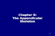Chapter 8: The Appendicular Skeleton 1. Appendicular Skeleton 126 bones Consists of limbs and limb girdles to provide movement 1.Pectoral girdle: 4 bones.