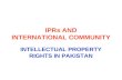 IPRs AND INTERNATIONAL COMMUNITY INTELLECTUAL PROPERTY RIGHTS IN PAKISTAN.