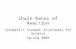 Chalk Rates of Reaction Vanderbilt Student Volunteers for Science Spring 2009.