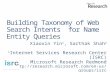 Building Taxonomy of Web Search Intents for Name Entity Queries Xiaoxin Yin 1, Sarthak Shah 2 1 Internet Services Research Center (ISRC) Microsoft Research.