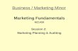 Business / Marketing Minor Marketing Fundamentals M21439 Session 2: Marketing Planning & Auditing.
