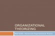 ORGANIZATIONAL THEORIZING MGT 6381- Advanced Organizational Theory.