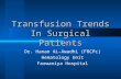Transfusion Trends In Surgical Patients Dr. Hanan AL-Awadhi (FRCPc) Hematology Unit Farwaniya Hospital.