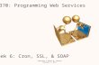 SE 370: Programming Web Services Week 6: Cron, SSL, & SOAP Copyright © Steven W. Johnson February 1, 2013.
