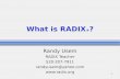 1 What is RADIX ® ? Randy Usem RADIX Teacher 520-207-7911 randyusem@yahoo.com .