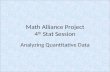 Math Alliance Project 4 th Stat Session Analyzing Quantitative Data.