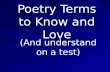 Poetry Terms to Know and Love (And understand on a test)