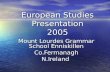 European Studies Presentation 2005 Mount Lourdes Grammar School Enniskillen Co.FermanaghN.Ireland.