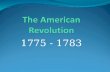 1775 - 1783. Historians estimate that at the start of the American Revolution only about 40% of the colonists would have been considered patriots in favor.
