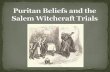 The Salem witch trials were a series of trials to prosecute people accused of witchcraft colonial Massachusetts, between February 1692 and May 1693. The.