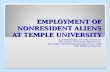 EMPLOYMENT OF NONRESIDENT ALIENS AT TEMPLE UNIVERSITY A presentation offered jointly by The Office of Human Resources, The Office of International Services,