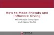 How to Make Friends and Influence Giving With Google Campaigns and Appeal Codes.