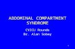 1 ABDOMINAL COMPARTMENT SYNDROME CVICU Rounds Dr. Alan Sobey.