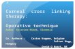 Instructional course IC 1 Corneal cross linking therapy: Operative technique Auhor: Kristina Mikek, Slovenia Co. Authors : Carina Koppen, Belgium Zoltan.