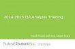 David Rhodes and Holly Langer-Evans 2014-2015 QA Analysis Training.