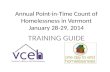 Annual Point-in-Time Count of Homelessness in Vermont January 28-29, 2014 TRAINING GUIDE.