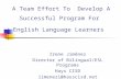 A Team Effort To Develop A Successful Program For English Language Learners Irene Jiménez Director of Bilingual/ESL Programs Hays CISD jimenezi@hayscisd.net.