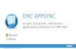 1© Copyright 2013 EMC Corporation. All rights reserved. EMC APPSYNC Simple, SLA-driven, self-service application protection for EMC VNX.