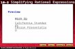 10-3 Simplifying Rational Expressions Warm Up Warm Up Lesson Presentation Lesson Presentation California Standards California StandardsPreview.