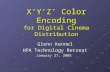 January 27, 2005 1 X’Y’Z’ Color Encoding for Digital Cinema Distribution Glenn Kennel HPA Technology Retreat January 27, 2005.