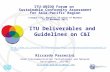 ITU Deliverables and Guidelines on C&I Riccardo Passerini Head Telecommunication Technologies and Network Development, ITU-BDT riccardo.passerini@itu.int.