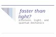 Faster than light? Einstein, light, and quantum mechanics.