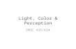 Light, Color & Perception CMSC 435/634. Light Electromagnetic wave – E & M perpendicular to each other & direction Photon wavelength, frequency f = c