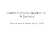 Combinatorial Auctions: A Survey Sven de Vries & Rakesh Vohra (2000)