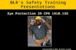 BLR’s Safety Training Presentations Eye Protection 29 CFR 1910.133 11017131/0406  2004  Business & Legal Reports, Inc.