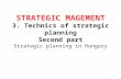 1 STRATEGIC MAGEMENT 3. Technics of strategic planning Second part Strategic planning in Hungary 1.