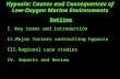 Hypoxia: Causes and Consequences of Low- Oxygen Marine Environments I.Key terms and introduction II.Major factors controlling hypoxia III.Regional case.