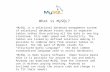 What is MySQL? MySQL is a relational database management system (A relational database stores data in separate tables rather than putting all the data.