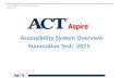 Summative Test: 2015 Accessibility System Overview South Carolina ACT Aspire Presentation Spring 2015.