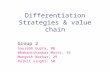 Differentiation Strategies & value chain Group 2 Saurabh Gupta, 08 Bhabanishankar Maiti, 19 Mangesh Narkar, 29 Pulkit singhi, 50.