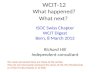 WCIT-12 What happened? What next? ISOC Swiss Chapter WCIT Digest Bern, 8 March 2013 Richard Hill Independent consultant The views presented here are those.