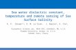 Sea water dielectric constant, temperature and remote sensing of Sea Surface Salinity E. P. Dinnat 1,2, D. M. Le Vine 1, J. Boutin 3, X. Yin 3, 1 Cryospheric.