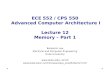 ECE 552 / CPS 550 Advanced Computer Architecture I Lecture 12 Memory – Part 1 Benjamin Lee Electrical and Computer Engineering Duke University bcl15.
