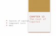 CHAPTER 13 The Cost of Capital Sources of capital Component costs WACC.