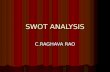 SWOT ANALYSIS C.RAGHAVA RAO. SWOT Analysis SWOT Analysis is is to identifying the strengths and weaknesses, and analyzing the opportunities and threats.