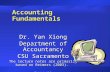 Accounting Fundamentals Dr. Yan Xiong Department of Accountancy CSU Sacramento The lecture notes are primarily based on Reimers (2003). 7/11/03.