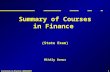 Summary in finance, MBA20011 Summary of Courses in Finance (State Exam) Mihály Ormos.